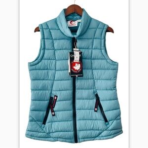 NWT $160 Canada Weather Gear Detachable Hooded Puffer Vest M Blue